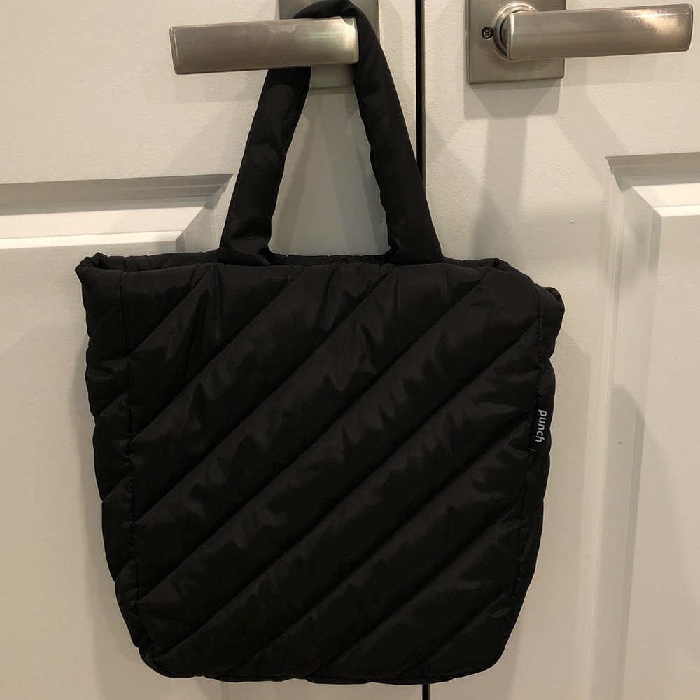 Black Quilted Tote Bag